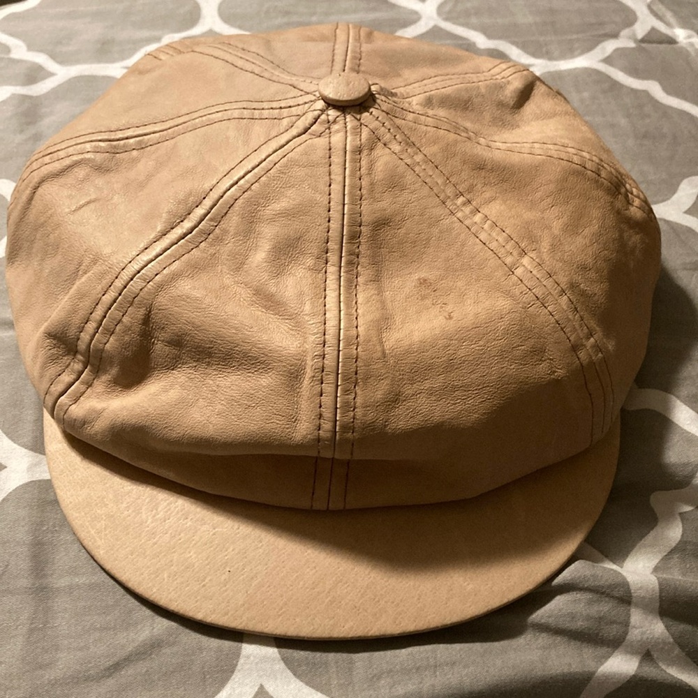 Leather Y2K Tan Hat